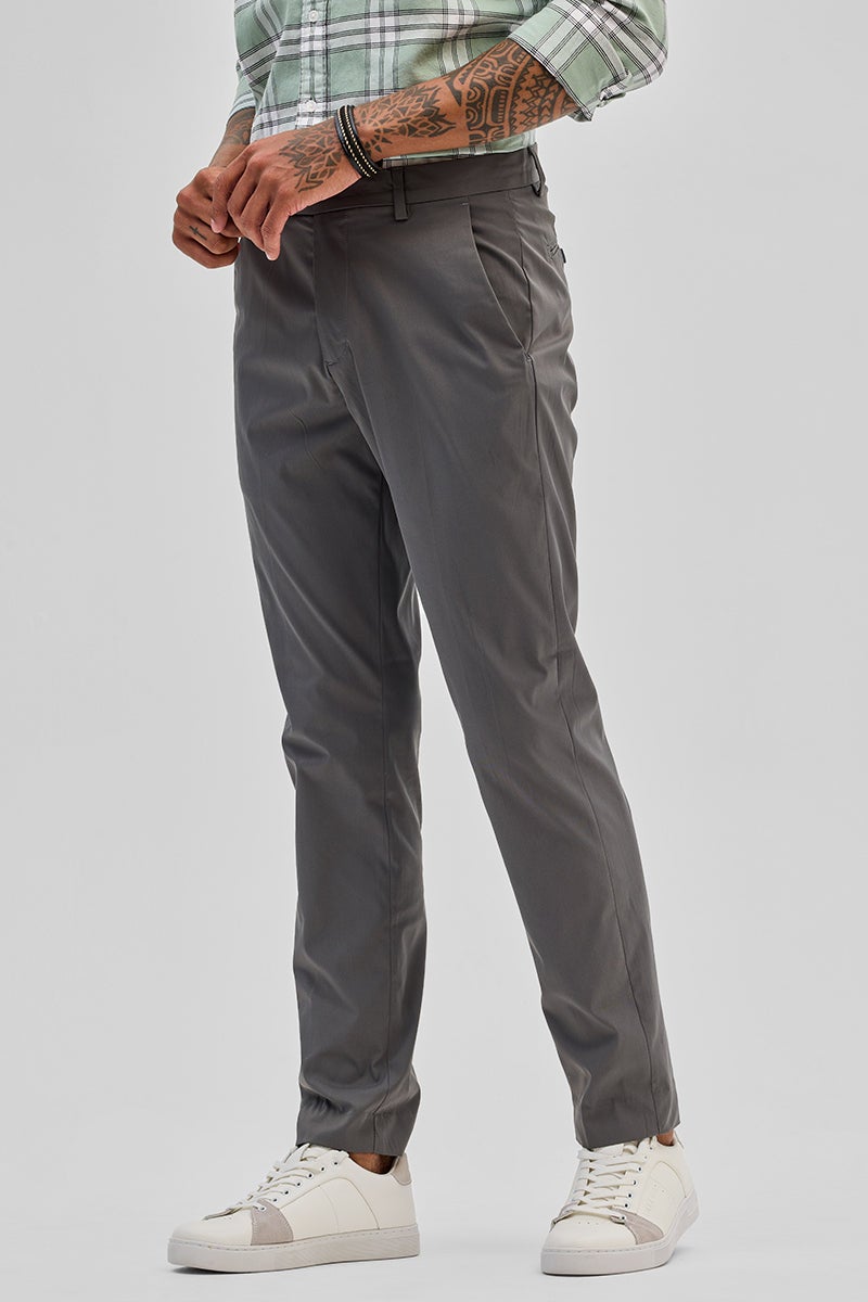 SNITCH Grey Slim Fit Chinos - Image 1